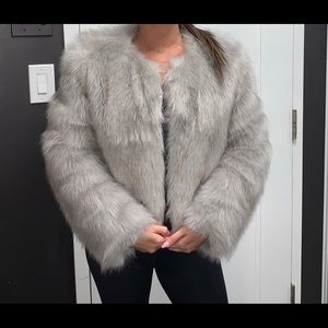 GREY FUR COAT
